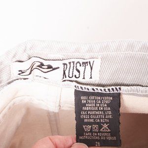 1990s White and Gray Rusty Surf Skate Jeans